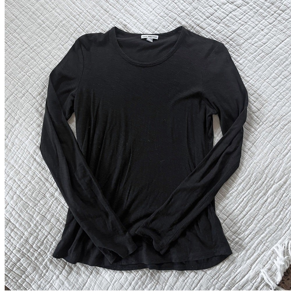 James Perse Long Sleeve Slug Cotton Tee